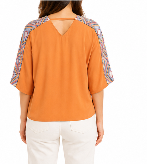 Blusa Estampada con Escote en V