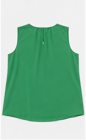 Blusa Lisa Verde con Escote en V