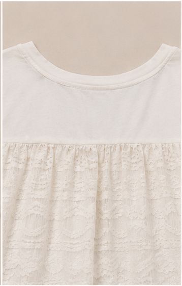 Blusa Blanca con Detalles de Encaje