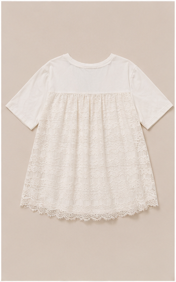 Blusa Blanca con Detalles de Encaje