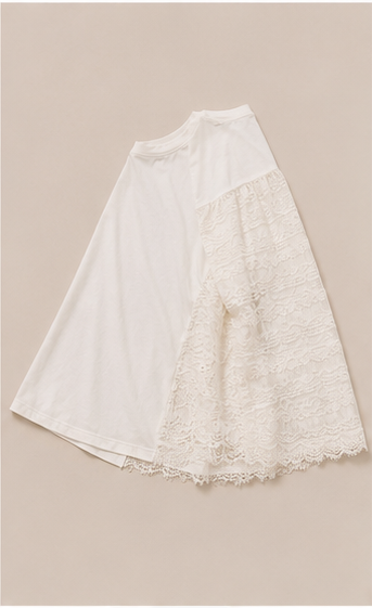 Blusa Blanca con Detalles de Encaje