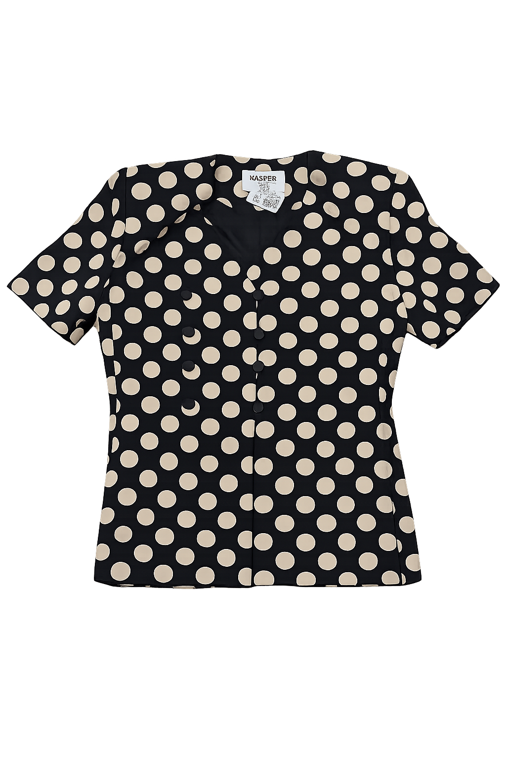 Blusa de Lunares con Botones Decorativos