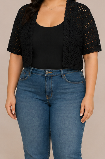 Bolero Tejido Crochet Manga Corta