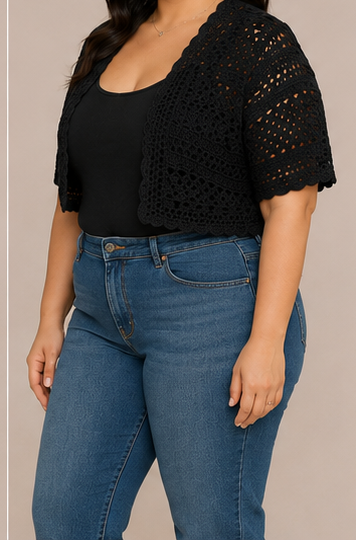 Bolero Tejido Crochet Manga Corta