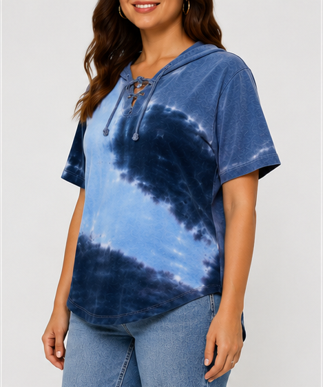 Blusa tipo hoodie con estampado tie-dye