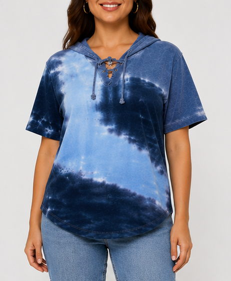 Blusa tipo hoodie con estampado tie-dye
