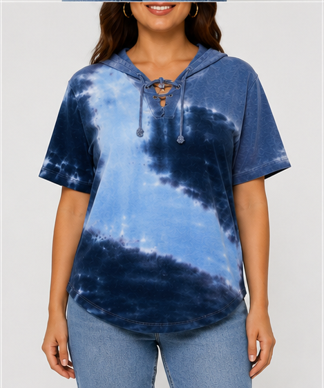 Blusa tipo hoodie con estampado tie-dye