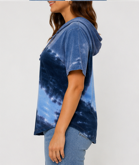Blusa tipo hoodie con estampado tie-dye