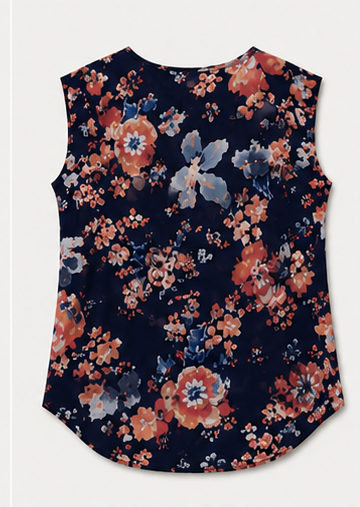 Blusa Floral sin Mangas