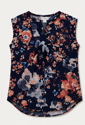 Blusa Floral sin Mangas