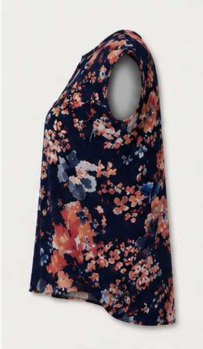Blusa Floral sin Mangas
