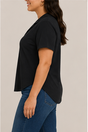 Blusa Tipo Polo de Manga Corta