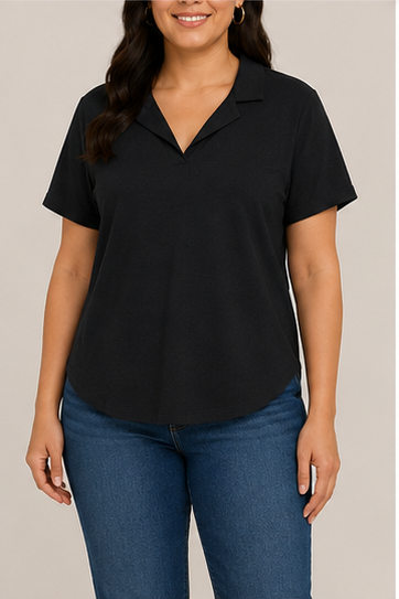 Blusa Tipo Polo de Manga Corta