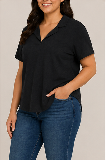 Blusa Tipo Polo de Manga Corta