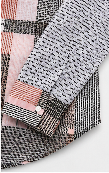 Blusa Estampada de Manga Larga con Cuello Clásico