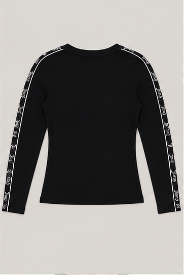 Blusa Básica de Manga Larga con Detalle en Mangas para Mujer