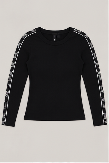 Blusa Básica de Manga Larga con Detalle en Mangas para Mujer