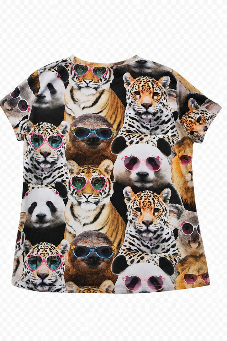 Blusa Estampada de Animales – Manga Corta