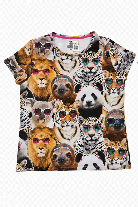 Blusa Estampada de Animales – Manga Corta