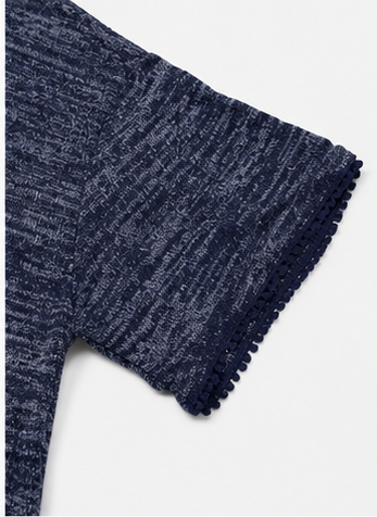 Cardigan Azul Marino de Tejido Texturizado