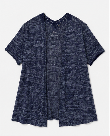 Cardigan Azul Marino de Tejido Texturizado