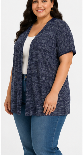 Cardigan Azul Marino de Tejido Texturizado