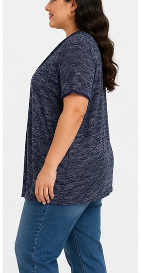 Cardigan Azul Marino de Tejido Texturizado