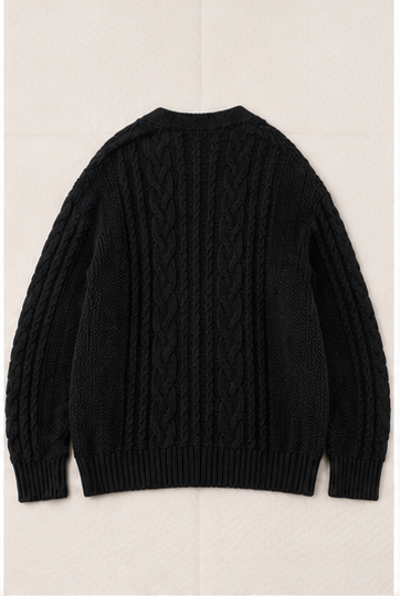Cardigan Oversize de Punto Trenzado con Botones