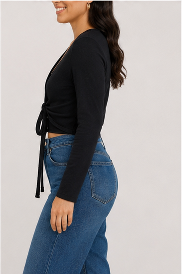 Top de Manga Larga con Amarre Frontal