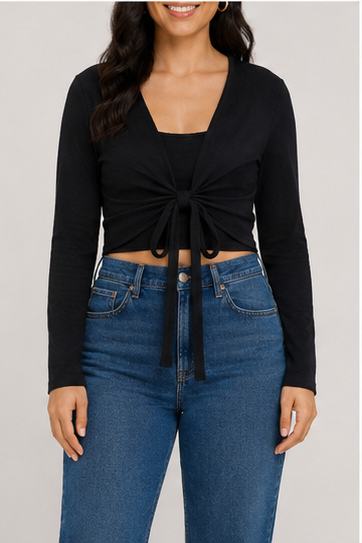 Top de Manga Larga con Amarre Frontal