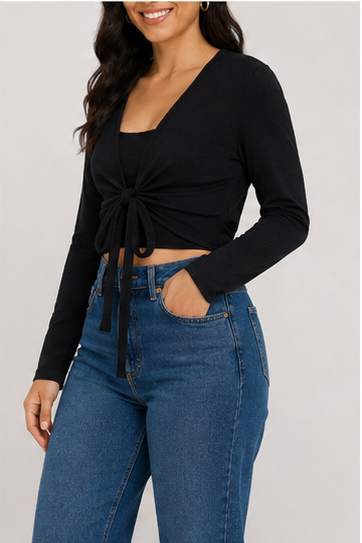 Top de Manga Larga con Amarre Frontal