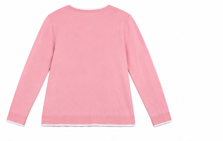 Suéter Cardigan Básico Rosa para Mujer