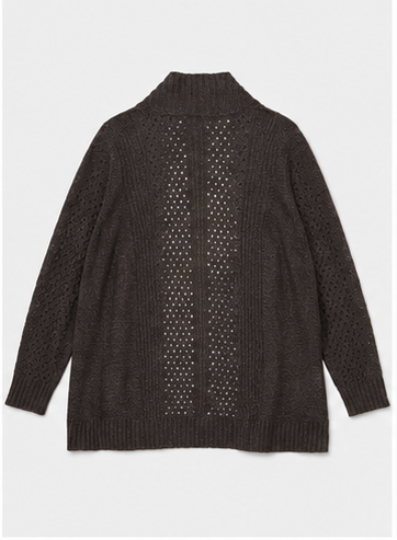 Cardigan Café Oscuro de Tejido Clásico