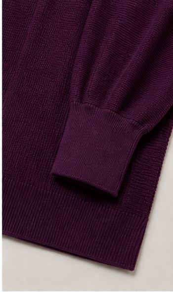 Cardigan Tejido Morado con Bolsillos