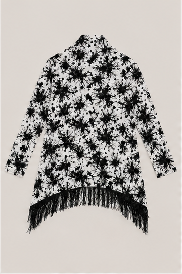Cárdigan Estampado con Flecos para Mujer