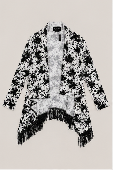 Cárdigan Estampado con Flecos para Mujer