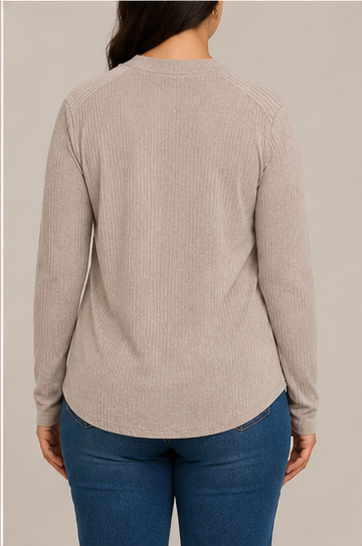 Blusa de Manga Larga con Nudo Frontal para Mujer