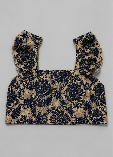 Crop Top Estampado Floral con Tirantes de Olanes