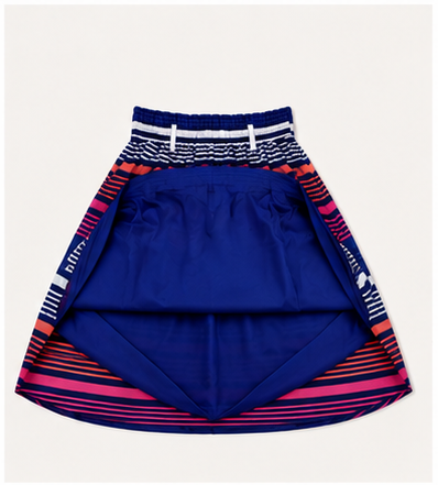 Falda midi de rayas multicolor