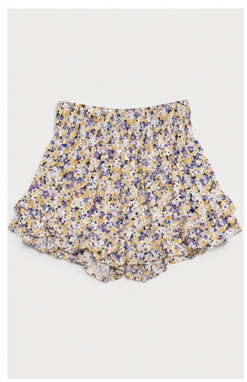 Short Floral con Volantes y Cintura Elástica