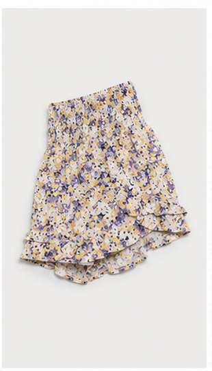 Short Floral con Volantes y Cintura Elástica