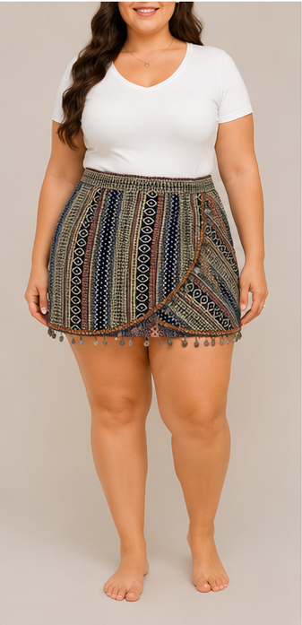 Falda Mini Estampado Étnico