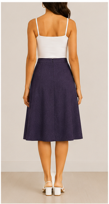 Falda midi de corte evasé