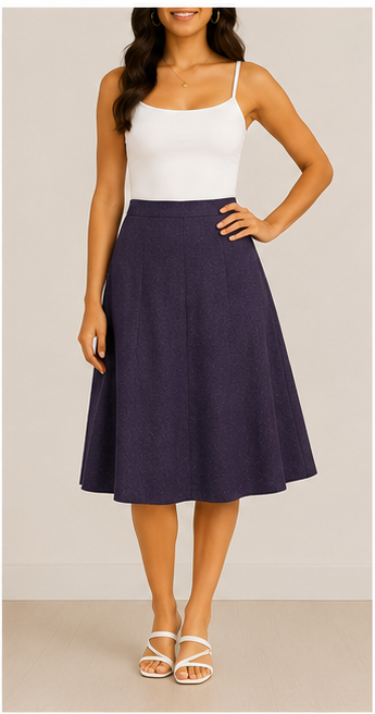 Falda midi de corte evasé