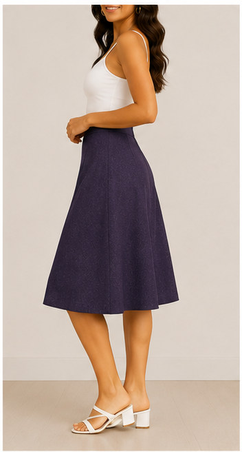 Falda midi de corte evasé