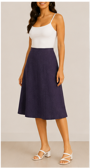 Falda midi de corte evasé