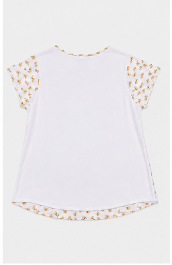Blusa Estampada de Manga Corta con Escote Redondo