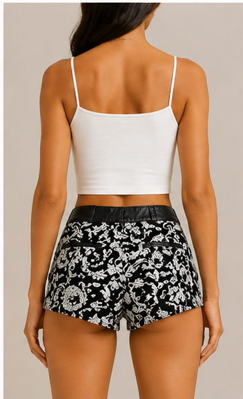 Short estampado de tiro medio
