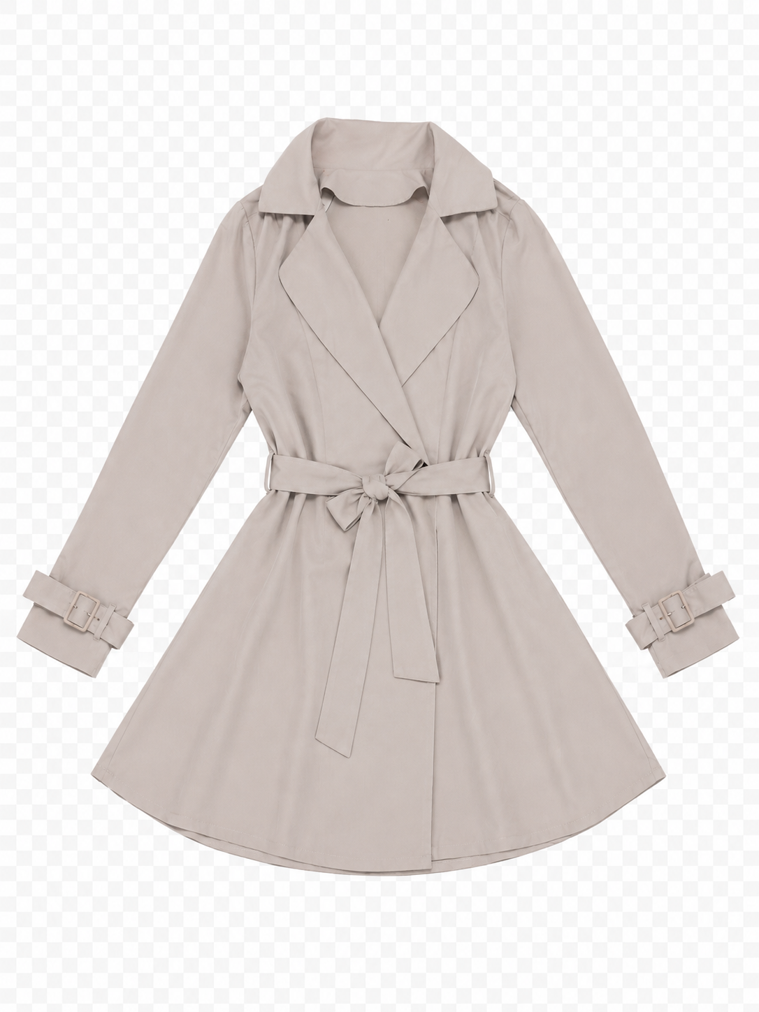 Gabardina Clásica con Cinturón – Color Beige