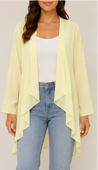 Sobretodo Tipo Kimono de Caída Fluida